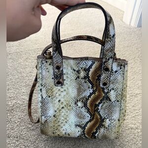Elegant Snake Print Handbag